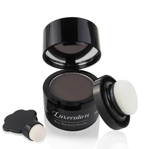 Luxecolors Root Touch Up Powder for Thinning Hair Concealer - Gray Coverage and Eyebrow Powder, Bald Spot Cover Up for Women (Dark Brown)