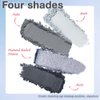 HHLTOH Quad Matte Shimmer Eyeshadow, 4 Versatile Shades Waterproof and Long-Lasting Eyeshadow Palette, Perfect for Creating Female Delicate Eye Makeup (4# Smoked, 1 Count (Pack of 1))