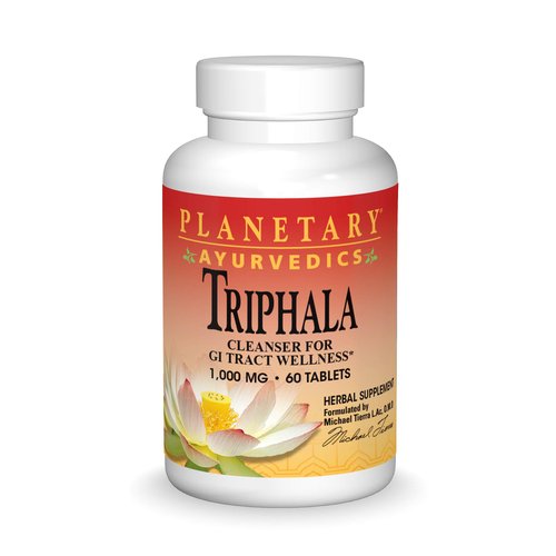 Planetary Ayurvedics Triphala 1000mg GI Tract Wellness & Cleanse - Powerful Herbal Supplement - Balance & Detox Digestive Support Rejuvinate & Regularity - 60 Tablets