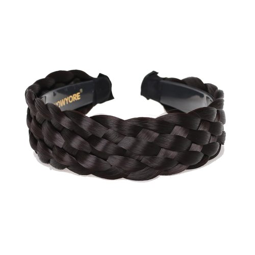 vowyore 7 Strands Headband Synthetic Hair Plaited Headband Braid Braided With Teeth Hair Band Accessories for Women Girl