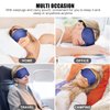 Cavoilu Cooling Sleep Mask w/Gel Eye Mask, Silk Eye Mask for Sleeping, Heated Eye Masks, Blindfold Eye Cover Sleeping Mask for Home Office Travel, Gifts for Men Women, Stocking Stuffers (Blue)