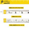 Perfect Measuring Tape All-Purpose 60 Inch Double Sided Fractional Inches and Millimeter/Centimeter Tape Measure TR-16-frac (60 inch White)