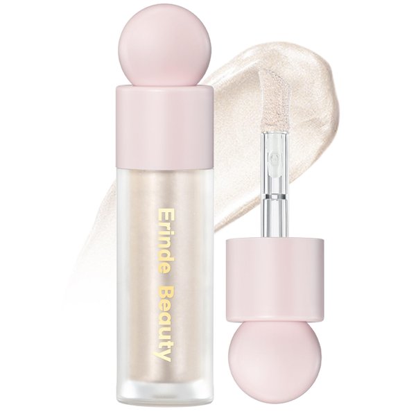 Erinde Liquid Highlighter Makeup, Face Highlighter Bronzer Makeup Stick, Natural Glossy Finish, Lightweight Blendable Silky Smooth Cream Face Illuminator Makeup, Cruelty-free, 01# MOONLIGHT