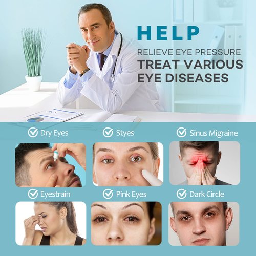 Ezona Heated Eye Mask, Warm Eye Compress Mask for Dry Eyes, USB Electric Eye Heating Pad with Temperature & Timer Control, Dry Eye Mask for Dry Eyes Blepharitis Sinus Migraine Stye MGD Puffiness Blue