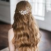 Sightor Bride Hair Vines Wedding Crystal Hair Pins Flower Leaf Headpieces Women Hair Accessories for Bridal Bridesmaid (Sliver)