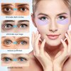 Joez Wonderful Under Eye Patches 2 Pairs, Silicone Reusable Eye Patches, Under Eye Mask for Skin Care Effect to Reduce Wrinkles & Fine Lines, with Metal Eye Cream Applicator, Tin Case (Purple)
