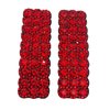 2PCS Rhinestones Snap Hair Clips for Women Girls Rectangular Hairpins Korean Barrettes Hair Accessories Red
