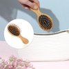 Mini Hair Brush, Portable Bamboo Hair Brush Small Travel Comb Paddle Detangling Hairbrush Scalp Massager Anti-Static Pocket Size Comb Air Cushion Hair Brush for Women Thick Thin Curly Wet Hair