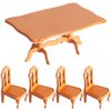 Kisangel 5pcs Dollhouse Table and Chairs Miniature Doll Furniture Ornaments Mini Table Chairs Set for Mini House Accessories