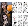 6 Sheet Halloween Spider Bat Temporary Tattoo Stickers Design Face eye Makeup Stickers Decals for Women Man Masquerade Cosplay Party Decorations