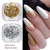 Holographic Nail Foil Glitter Flakes 3D Sparkly Aluminum Foil Flake Gold Silver Nail Glitter Foil Flakes Nail Art Supplies Mirror Powder Sequins Nail Glitter for Acrylic Nails Design (4Boxes)