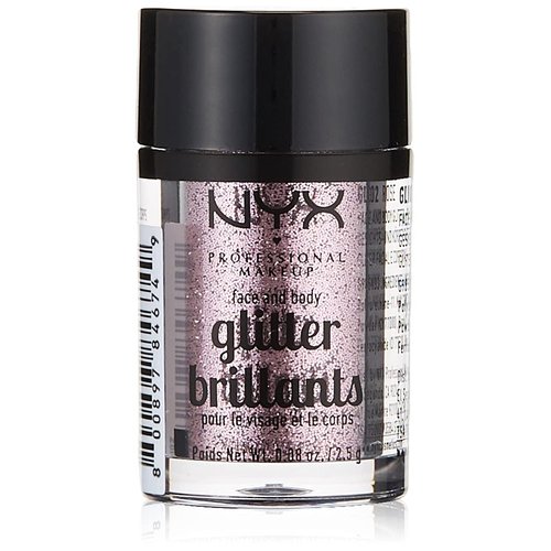 NYX Nyx professional makeup face & body glitter, rose, 0.08 ounce