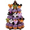36 PCS Mini Mouse Inspired Halloween Cupcake Toppers Glitter Witch Hat Bat Zombie Mummy Ghost Spooky Cupcake Picks for Halloween Mini Theme Baby Shower Birthday Party Cake Decorations Supplies