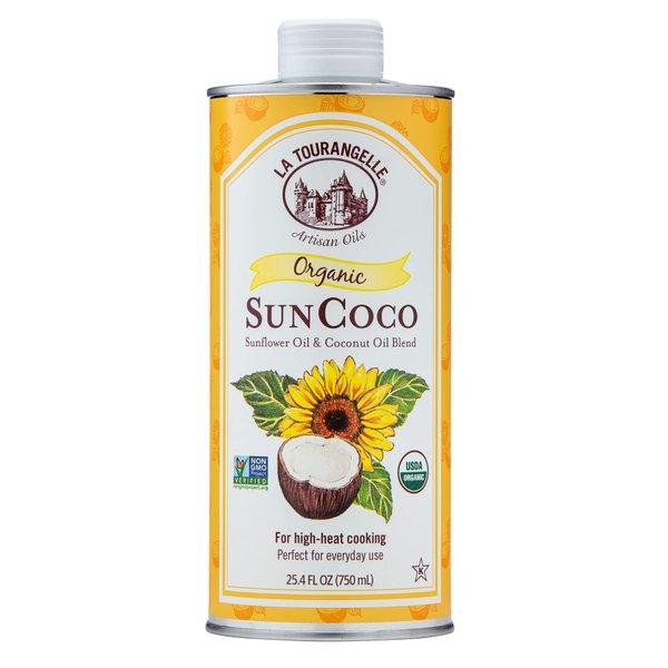 La Tourangelle, Organic Sun Coco Oil, Unique Blend of Organic High-Oleic Sunflower Oil and Organic Refined Coconut Oil, Heat Heat Cooking and DIY Beauty, 25.4 fl oz