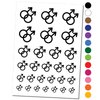 Doubled Male Sign Gay Gender Symbol Temporary Tattoo Water Resistant Fake Body Art Set Collection - Black (One Sheet)