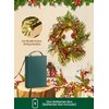 Brightown Christmas Garland with Lights, Battery Operated, 6 Ft 20 LED Lighted Pine Leaves Garland Decorated with Pine Cones, Berry, Eucalyptus Leaves, Indoor Christmas Lights for Mantle Stairs Wall