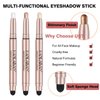 Green Eyeshadow Stick, Shimmer Cream Single Eyeshadow Pencil High Pigmented Eye Shadow Brightener Stick, Hypoallergenic Waterproof Long Lasting Highlighter Stick Create Multi-Dimensional Eyes Look 12#