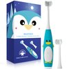 RAZOKO Kids Electric Toothbrush 3 Sided Toothbrush,Sonic Toddler Toothbrush with 2 Brush Heads, Intelligent Timer 5 Gears Adjustment,Ipx7 Waterproof,USB Cable