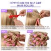 Syhood 36 Pieces Nylon Hair Rollers Curlers Set, Small Self Grip Salon Hairdressing Curlers Hair Rollers DIY Rat Tail Comb Hairdressing Tools for Women, Classic Colors Set