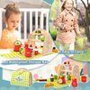 edutree Wooden Tea Party Set for Little Girls with Handbag, Pretend Play Food Toys Kitchen Accessories Playset for Kids Toddlers 2 3 4 5