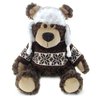 DolliBu Plush Grizzly Bear Stuffed Animal - Soft Plush Huggable Brown Grizzly Bear Wearing Hat & Sweater, Adorable Toy Wild Life Cuddle Gifts for Kids and Adults - 9 Inch