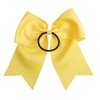 8 Inch Cheerleader Bows Ponytail Holder Solid Color Cheerleading Bows Hair Tie (Yellow)