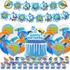 Water Gun Birthday Party Supplies Pool Birthday Party Supplies Set Water Gun Theme Birthday Party Decorations Include 1 Banner 1 Cake Topper 16 Balloons 24 Cupcake Topper