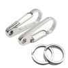 IVIA Stainless Steel Keychain Carabiner Clip with Key Ring, Quick Release Snap Hook & Key Ring Chain Holder Organizer for Car/Key Finder(2 Pack)