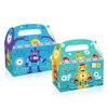 12 Pack Robot Party Treat Boxes Robot Theme Party Favor Treat Box Robot Wrench Antenna Pattern Cardboard Boxes with Handle for Baby shower Birthday Party Decorations Supplies