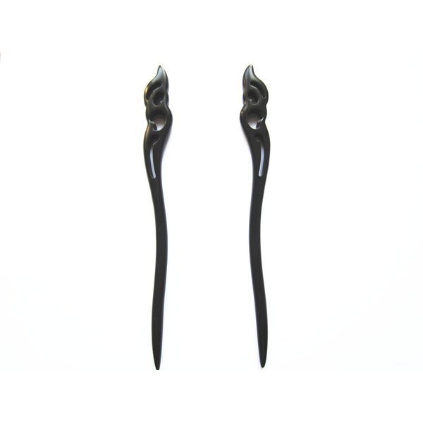 Myhsmooth Zz-bg-moon 2 Count Hair Sticks Natural Black Sandalwood(ebony) Handmade Carved Hair Clip Shawl Hair Pins Pack of 2 Pcs :Hold the Moon