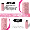 SALVMARY Sanding Bands for Nail Drill with 3.1MM Mandrel Bit Set, 180 Fine Grit Small Nail Files Sanding Band for Acrylic Nails Gel Manicure and Pedicure 50 Pcs, Pink