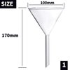 Young4us Glass Funnel Set, 4 Pcs Lab Borosilicate Glass Funnels, 100mm (170mm Length), 75mm (130mm), 50mm (90mm) & 40mm (70mm) Diameter