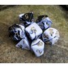 DND Dice Set Black & White Marble RPG Polyhedral Dice Fit Dungeons and Dragons(D&D) Pathfinder MTG Tabletop Role Playing Game 7-Die Dice Set