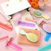Nuanchu 12 Pcs Mini Wet Hair Brush and Comb Set Travel Hair Brush Small Dressing Comb Plastic Detangler Brush Detangling Toddler Comb for Kids Toddler Baby Wet Curly Hair(Light Color)
