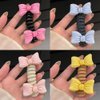 Double Bows Spiral Hair Ties No Damage Telephpone Line Hairties Plastic Coil Hair Ties for Women Hair Clips Ponytail Holders Telephone Cord Hair Bows Hair Elastics Bow Hair Tie Girls Hair Accessories