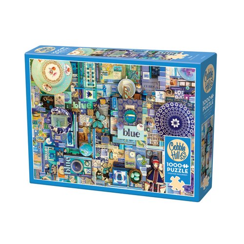 Cobble Hill 1000 Piece Puzzle - Rainbow Collection: Blue - Sample Poster Included