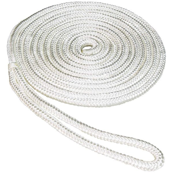 SeaSense Double Braid Nylon Dock Line, 1/2-Inch X 15-Foot, White