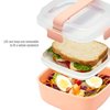 Goodful Stackable Lunch Box Container, Bento Style Food Storage with Removeable Compartments for Sandwich, Snacks, Toppings & Dressing, Leak-Proof and Made without BPA, 56-Ounce, Blush