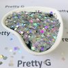 PrettyG 10 Grams/Pack - Sliver Rabbits Holographi Sequins Glitter - Festival Rave Beauty Makeup Face Body Nail Art Decoration LB100