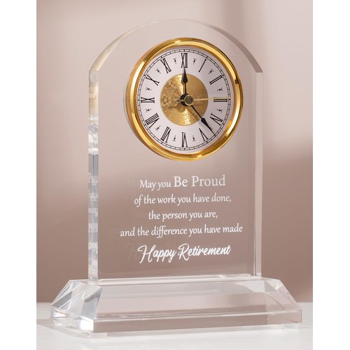 DEEWISH Retirement Gift for Women Men Quartz Desk Clock Plaque Gifts, Coworker Gifts Going Away Gift Leaving Gifts Congratulations Retired Gifts for Boss Leader Friends Teacher