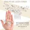 Ysleen Wedding Hair Comb, 2 Pcs Pearl Rhinestone Headpiece Flower Side Combs Hair Clip Bridal Hair Accessories for Girls, Silver