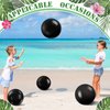 Sinmoe 12 Pieces Halloween Inflatable Decorations Solid Beach Ball Inflatable Beach Ball Swimming Pool Party Ball for Summer Beach, Pool and Halloween Party Favor, Beach suppy(16 Inch, 24 Inch,Black)
