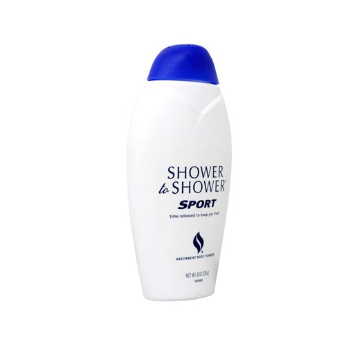 SHOWER TO SHOWER Body Powder Sport 8 oz, Talc Free (Pack of 10)