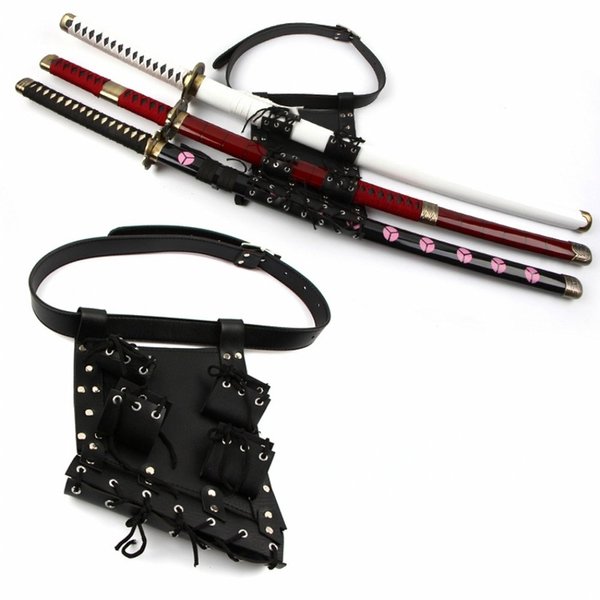 Sword Bag Sword Carry Case Back Strap Waistband Sword Frog for Ninja Hero Cosplay Anime Costume (Waistband for Three Sword)