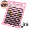 Bodermincer Lashes Clusters 10+12mm/12+14mm/14+16mm/16+18mm/10-12-14-16mm/14-16-18mm Mixed and 8-20mm to Choose Lashes Extension Kit lash Clusters Lashes Wispy Eyelash Extension （10-12-14-16mm Mixed)