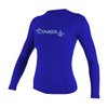 O'NEILL Wetsuits UV Sun Protection Womens Basic Skins Long Sleeve Crew Sun Shirt Rash Guard, Tahitian Blue, Small