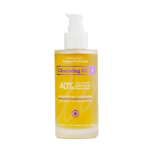 JESSICA WELLNESS Pure Cleansing Oil/Face Oil Cleanser/Makeup Remover/Deep Cleansing Oil Without Clogging Pores, Residue-Free, Fragrance and Colorant Free, 4 fl. oz (40%)