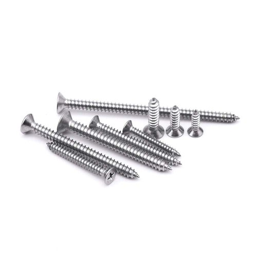 #8 x 3/4" (100 pcs) Stainless Steel Flat Head Sheet Metal Screws, Phillips Drive Wood Screws, 304 Stainless Steel 18-8, Self Tapping Screws