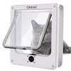 CEESC Cat Doors, Magnetic Pet Door with Rotary 4 Way Lock for Cats, Kitties and Kittens, Upgraded Version (Medium, White)