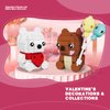 amireed Valentine's Brown and White Bear Toys, Love Heart Ornament Frame Building Blocks Set, Valentine's Day Gift Bricks Toy School Classroom Gift Exchange for Kids